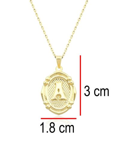 Oval Çerçeve Harf Altın Kolye / 14 Ayar resmi