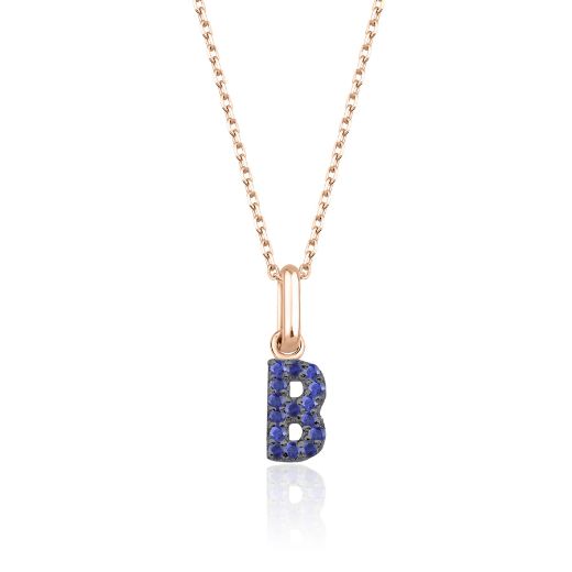 Safir Harf Kolye / Orta Boy resmi