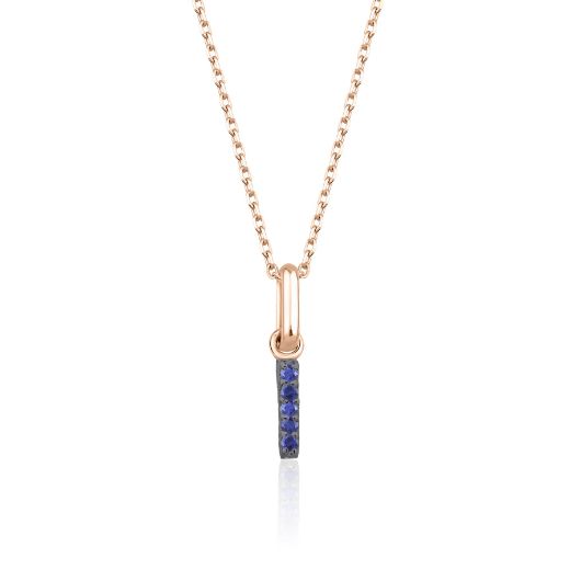 Safir Harf Kolye / Orta Boy resmi