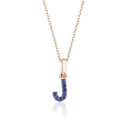 Safir Harf Kolye / Orta Boy resmi
