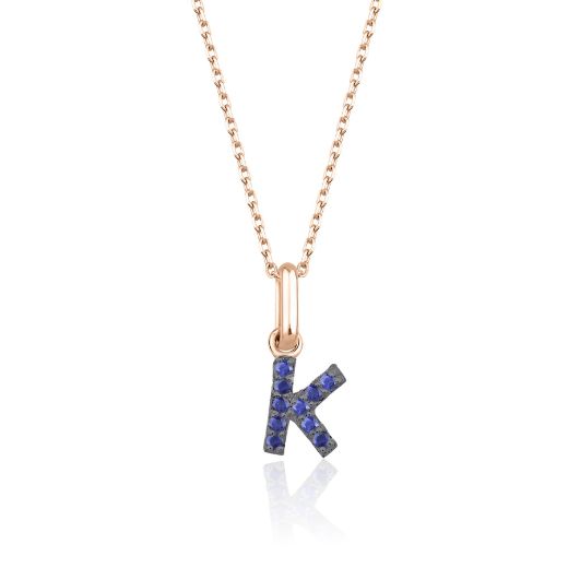Safir Harf Kolye / Orta Boy resmi