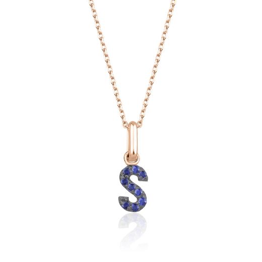 Safir Harf Kolye / Orta Boy resmi