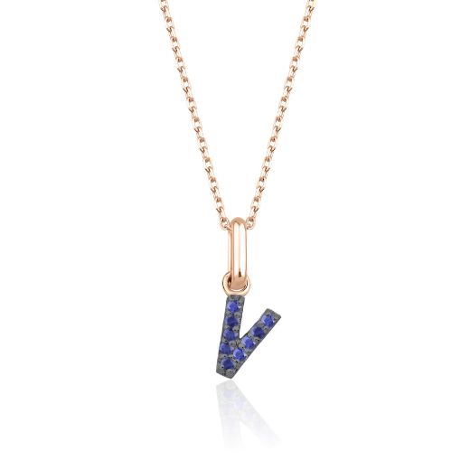 Safir Harf Kolye / Orta Boy resmi