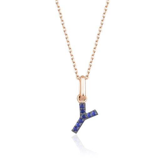 Safir Harf Kolye / Orta Boy resmi