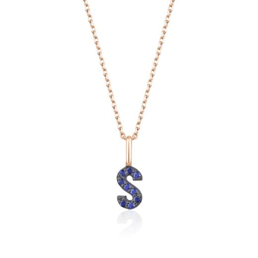 Safir Harf Kolye / Küçük Boy resmi