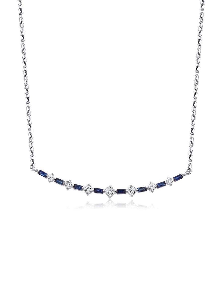 Safir-Pırlanta Su Yolu Kolye resmi