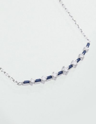 Safir-Pırlanta Su Yolu Kolye resmi