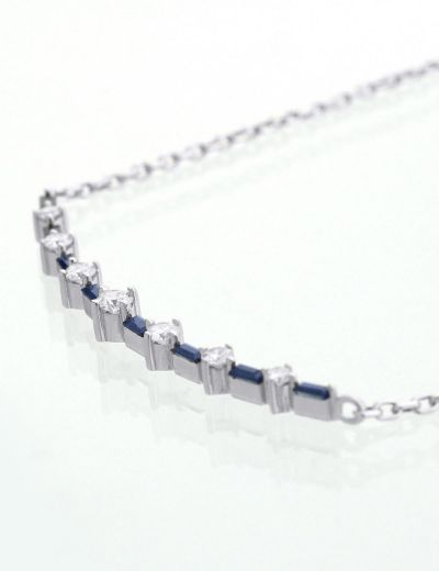 Safir-Pırlanta Su Yolu Kolye resmi