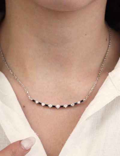 Safir-Pırlanta Su Yolu Kolye resmi