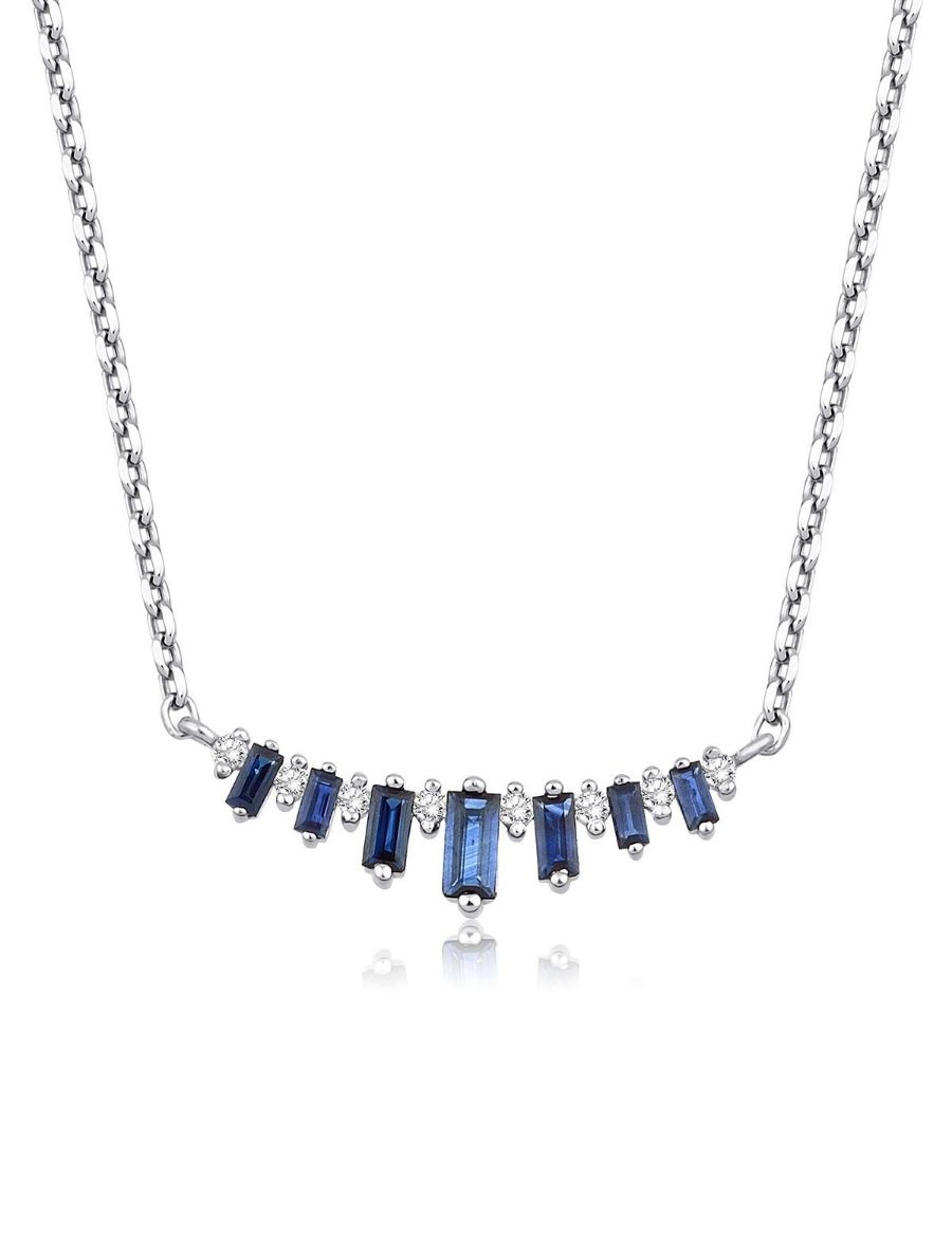 Safir-Pırlanta Su Yolu Kolye resmi