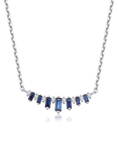 Safir-Pırlanta Su Yolu Kolye resmi