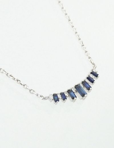 Safir-Pırlanta Su Yolu Kolye resmi