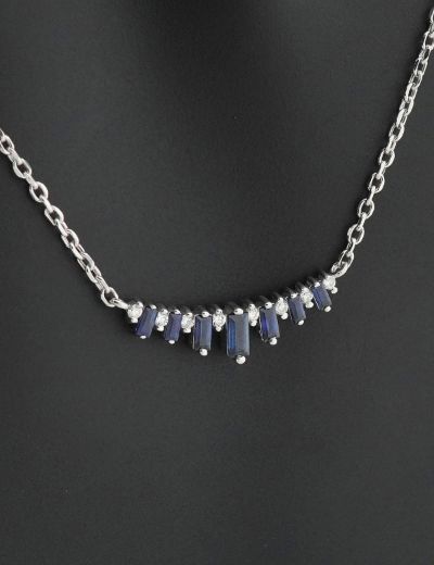 Safir-Pırlanta Su Yolu Kolye resmi