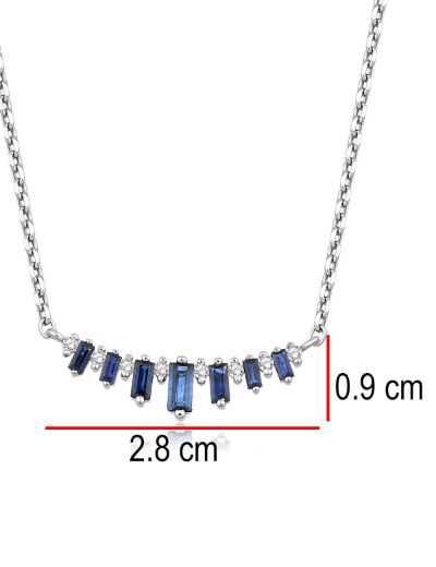 Minimal Safir Pırlanta Su Yolu Kolye resmi