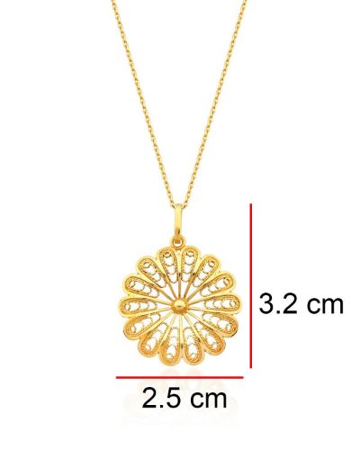 Telkari Çiçek Kolye / 22 Ayar resmi
