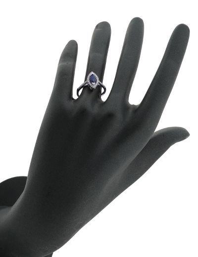 Klasik Anturaj Markiz Safirli Yüzük resmi