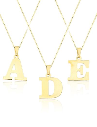 Döküm Harf Altın Kolye / 14 Ayar resmi