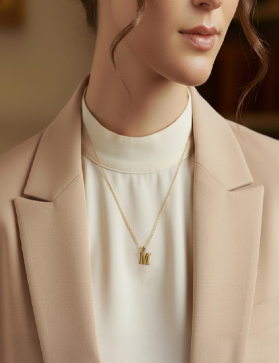 Döküm Harf Altın Kolye / 14 Ayar resmi