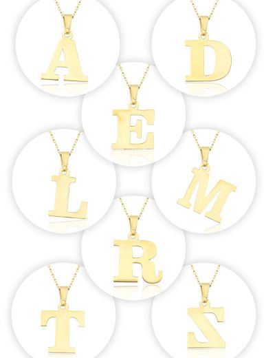 Döküm Harf Altın Kolye / 14 Ayar resmi