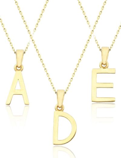 Klasik Harf Altın Kolye/14 Ayar resmi