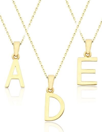 Klasik Harf Altın Kolye/14 Ayar resmi