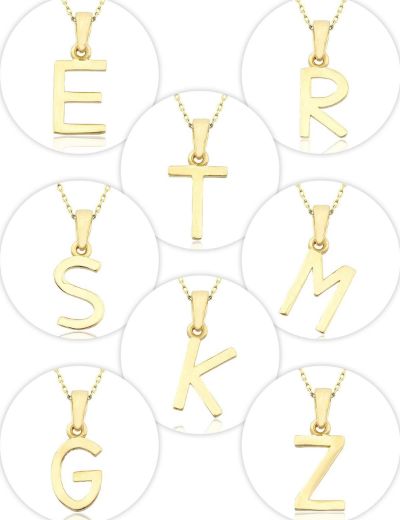 Klasik Harf Altın Kolye/14 Ayar resmi