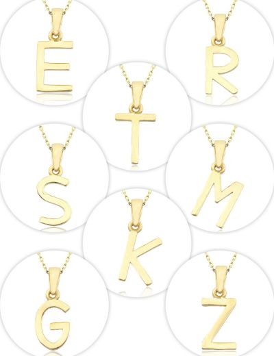 Klasik Harf Altın Kolye/14 Ayar resmi
