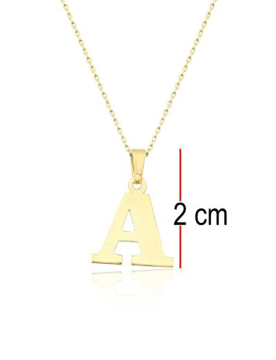 Döküm Harf Altın Kolye / 14 Ayar resmi