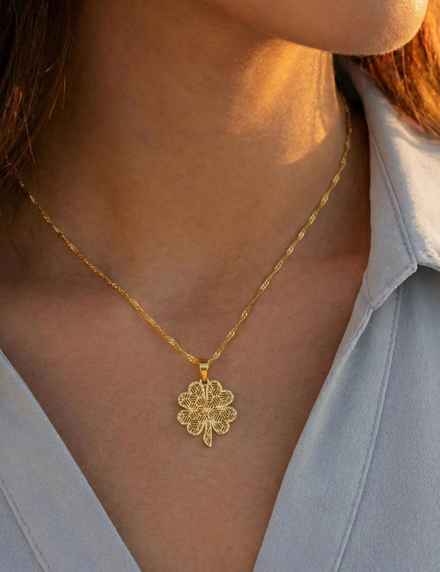 Yonca Altın Kolye / 22 Ayar resmi