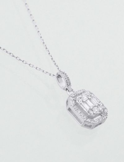 Pırlanta Baget  Kolye /0.27ct resmi