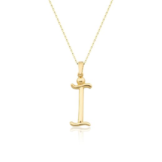 El Yazısı Harf Altın Kolye ( Majiskül Harf Kolye ) / 14 Ayar resmi