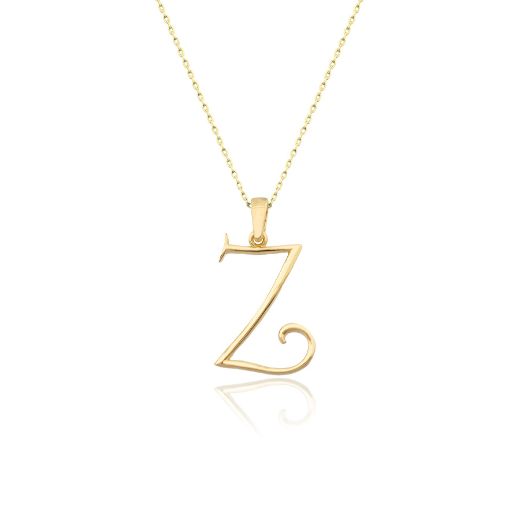 El Yazısı Harf Altın Kolye ( Majiskül Harf Kolye ) / 14 Ayar resmi
