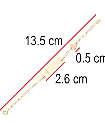 Renkli Kelebek Altın Çocuk Künye Bileklik resmi
