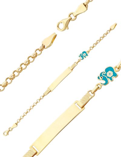 Fil Altın Çocuk Künye Bileklik resmi