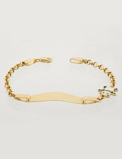 Panda Altın Çocuk Künye Bileklik resmi