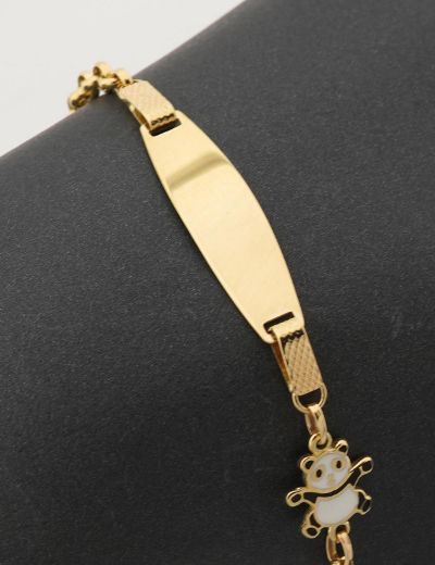 Panda Altın Çocuk Künye Bileklik resmi