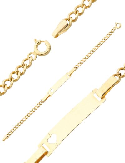 Altın Bebek Künye Bileklik-Kalp Figürlü resmi