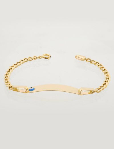 Altın Bebek Künye Bileklik-Nazar Boncuklu resmi