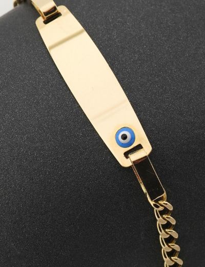 Altın Bebek Künye Bileklik-Nazar Boncuklu resmi