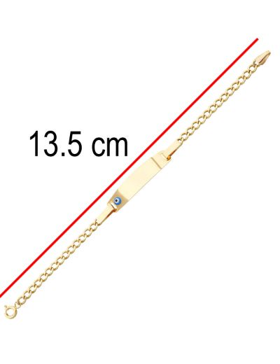 Altın Bebek Künye Bileklik-Nazar Boncuklu resmi