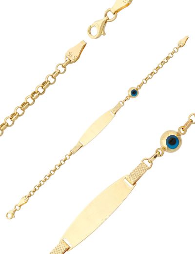 Göz Boncuklu Nazarlık Çocuk Künye Bileklik resmi