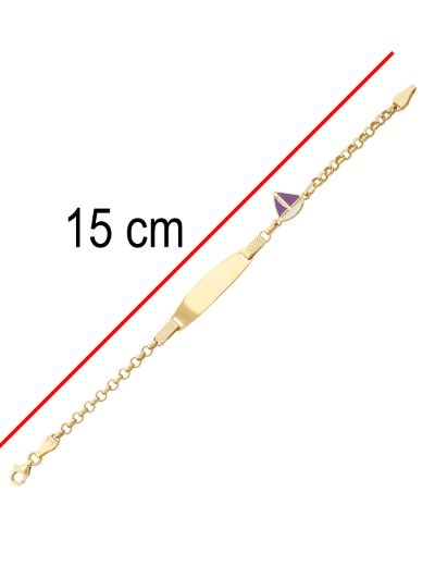 Yelkenli Altın Çocuk Künye Bileklik resmi