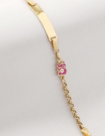 Pembe Fil Çocuk Künye Bileklik resmi