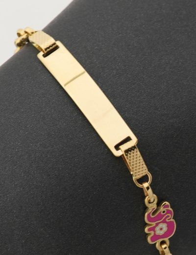 Pembe Fil Çocuk Künye Bileklik resmi