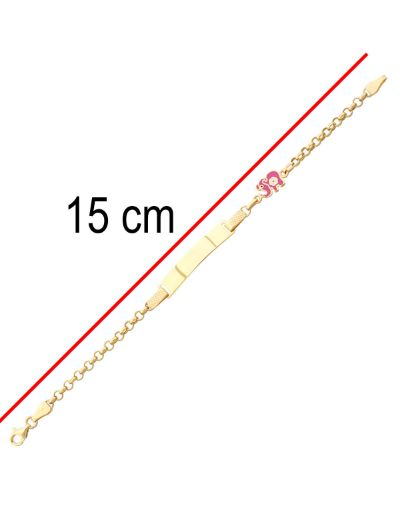 Pembe Fil Çocuk Künye Bileklik resmi