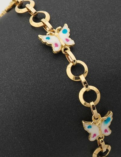 Renkli Kelebek Altın Çocuk Bileklik resmi