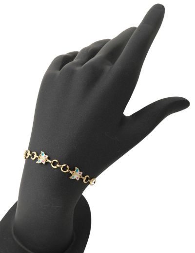 Renkli Kelebek Altın Çocuk Bileklik resmi