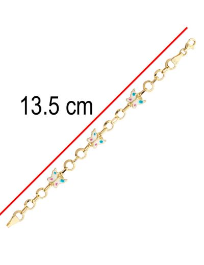 Renkli Kelebek Altın Çocuk Bileklik resmi
