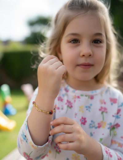 Uğur Böceği Altın Çocuk Bileklik resmi