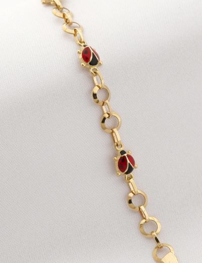 Uğur Böceği Altın Çocuk Bileklik resmi